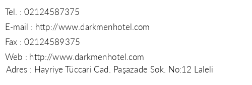 Darkmen Hotel telefon numaralar, faks, e-mail, posta adresi ve iletiim bilgileri